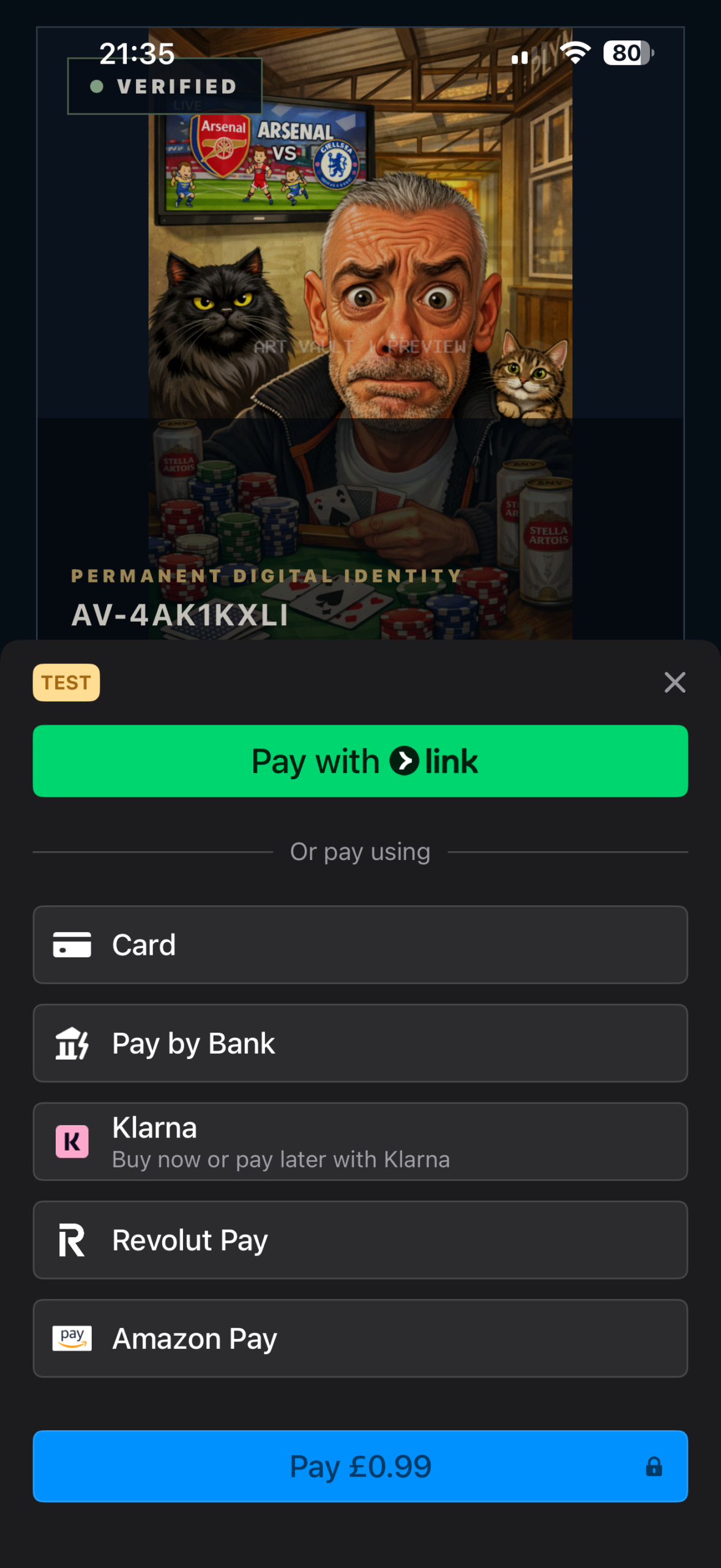 Secure Art Vault checkout powered by Stripe